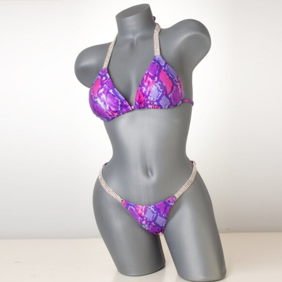 Purple Animal Print NPC Bikini Competition Suit - Picture 1 of 2